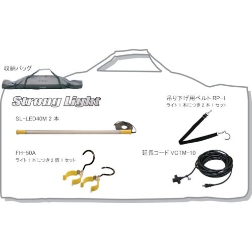 saga 携帯式非常用照明セット LED24W2本