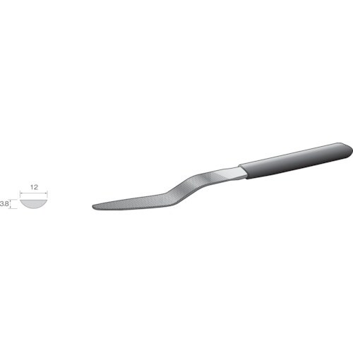 Minimo コテヤスリ クランク型 細目 半丸