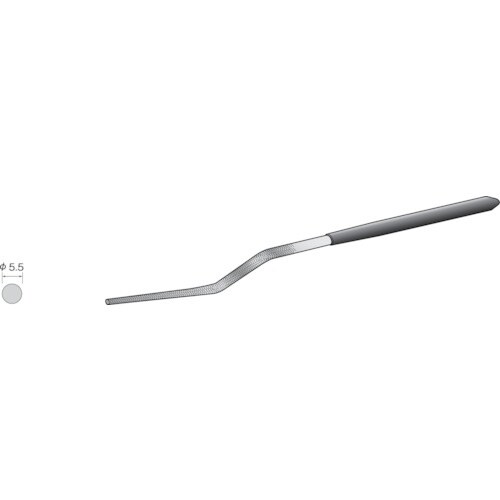 Minimo コテヤスリ クランク型 細目 丸