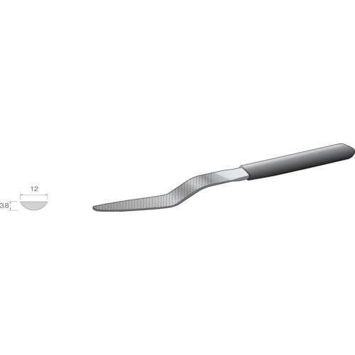 Minimo コテヤスリ クランク型 中目 半丸