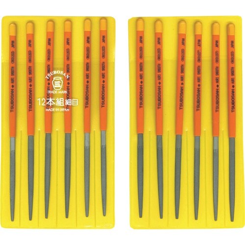 ツボサン 組ヤスリ 12本組 両甲 細目