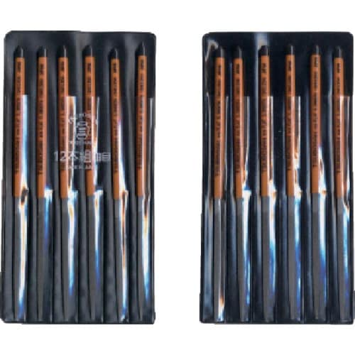 ツボサン 組ヤスリ 12本組 先細 油目