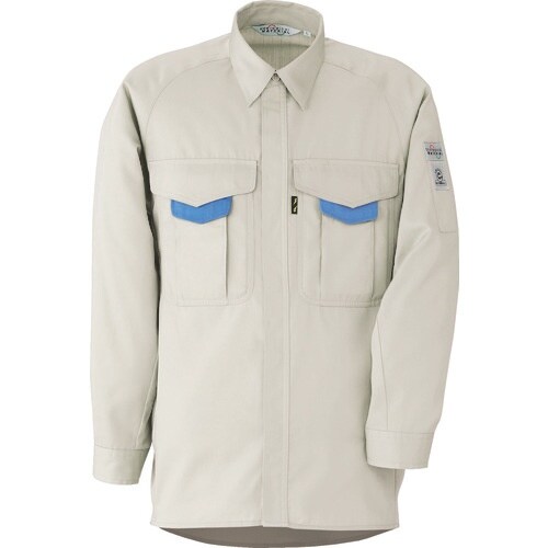 ミドリ安全 春夏 エコ帯電防止 長袖シャツ アイボ