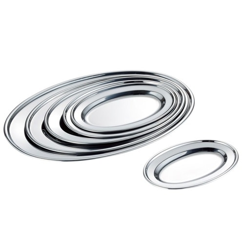 #92110 ステン巻渕小判皿10吋