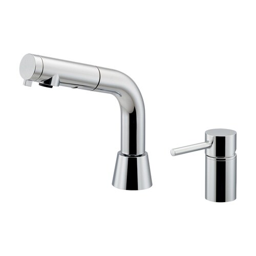 台付シングルレバ引出混合栓