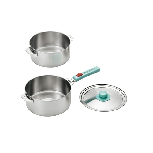 ステンレス鍋18&20cm・ハンドル・蓋付