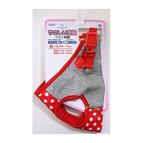 HDポルカドットベスト胴輪S/赤