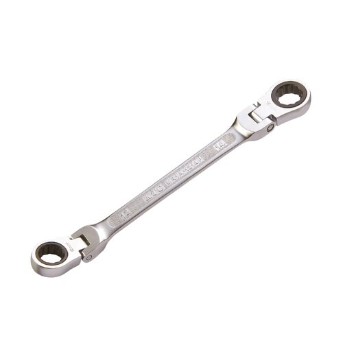 ラチェットメガネレンチ 両頭型首振 17×19mm