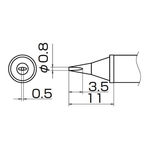 T12 こて先 0.8WD型 高熱容量タイプ