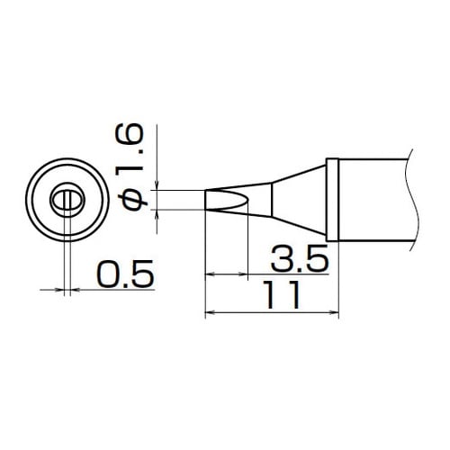 T12 こて先 1.6WD型 高熱容量タイプ
