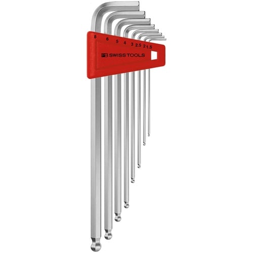 8本組 ボール付ロング六角棒レンチセット L型