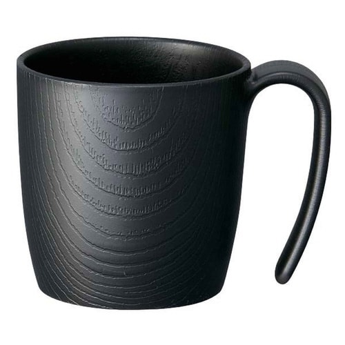 コップ 290ml 持ちやすい 木製風 ブラック