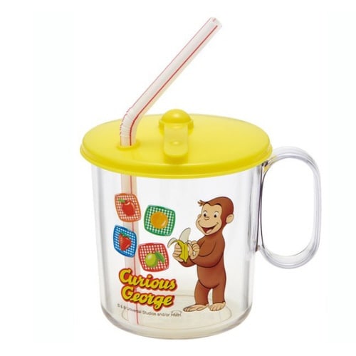 ストローコップ おさるのジョージ フタ付き