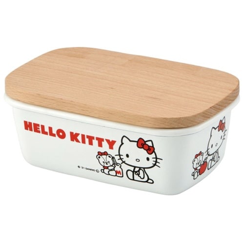 バターケース ホーロー 木蓋付き ハローキティ