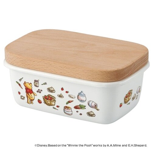 バターケース ホーロー 木蓋付き くまのプーさん