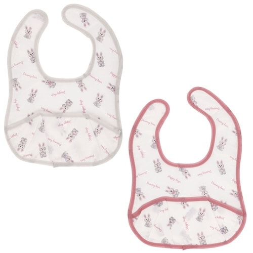 お食事エプロン 2枚 S 薄手 ぬいぐるみ ウサギ