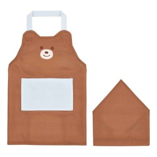 エプロン 三角巾 セット 子供用 ぬいぐるみくま