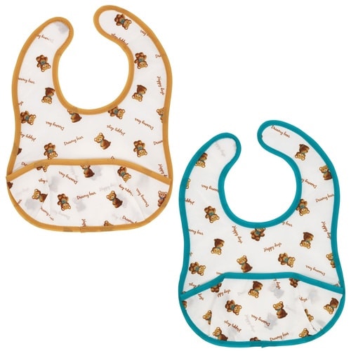 お食事エプロン 2枚 S 薄手 ぬいぐるみ クマ