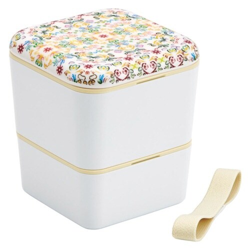 お弁当箱 メラミンランチボックス 角型 2段 薄紅