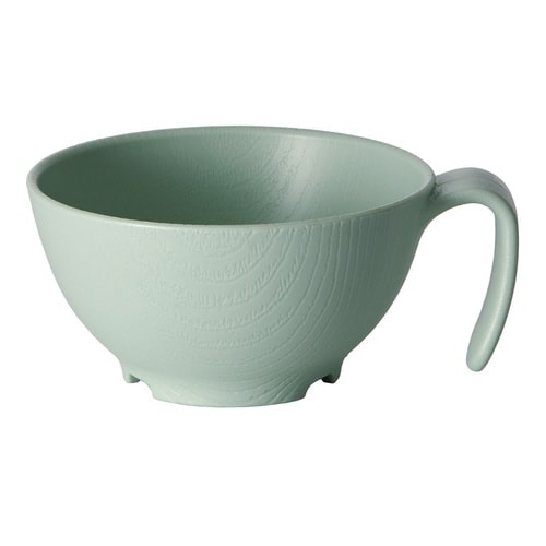 汁椀 340ml 持ちやすい 木製風 グリーン