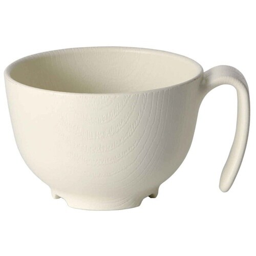 茶碗 370ml 持ちやすい 木製風 クリーム