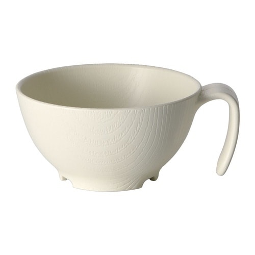 汁椀 340ml 持ちやすい 木製風 クリーム
