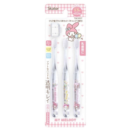 歯ブラシ 3本セット クリア歯ブラシ マイメロディ
