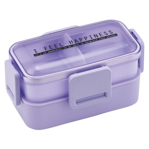 弁当箱 2段 600ml シースルーラベンダー