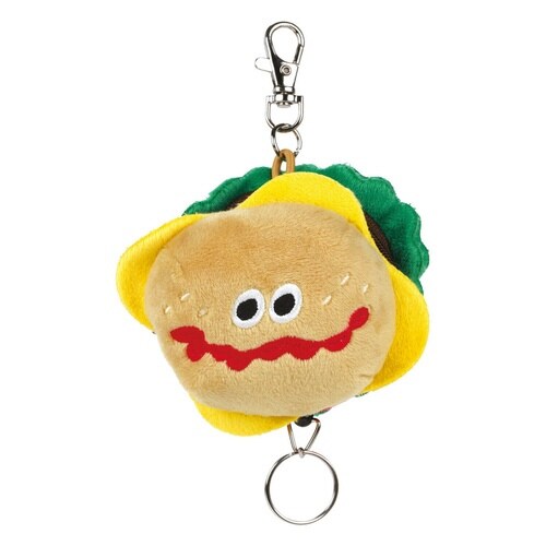 ストラップ リール付 ぬいぐるみ バーガー