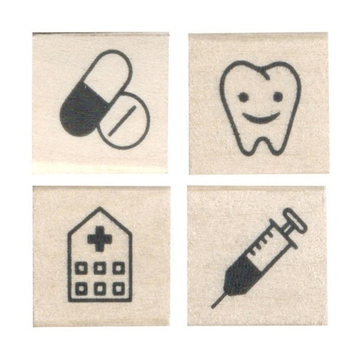 N#手帳はんこ部/お薬・歯・病院・注射×6