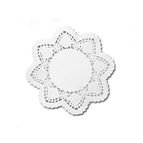 ドイリーレースP 丸型白4号×500