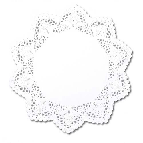 ドイリーレースP 丸型白9号×100