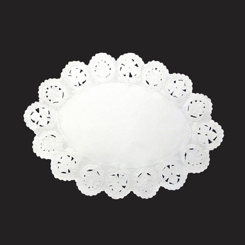 ドイリーレースP 小判型A柄白9号×125