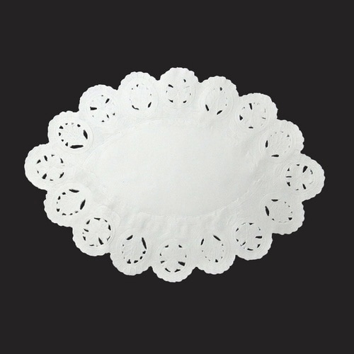 ドイリーレースP 小判型A柄白10号×100