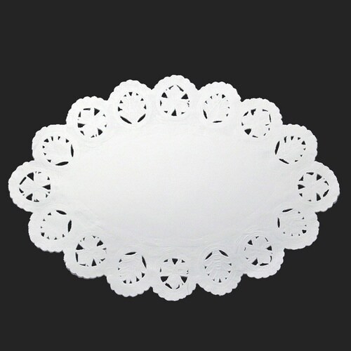 ドイリーレースP 小判型A柄白14号×80