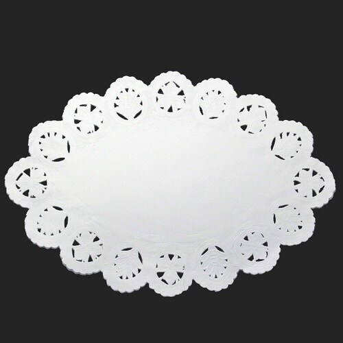 ドイリーレースP 小判型A柄白16号×35