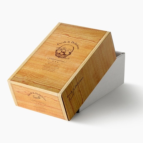 洋梨化粧箱 2kg 木目柄 661604