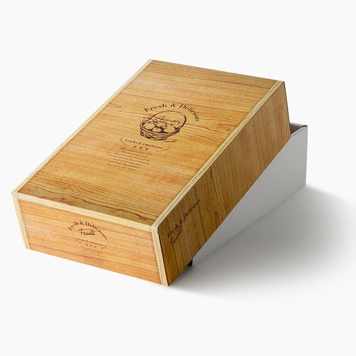 洋梨化粧箱 4kg 木目柄 661606