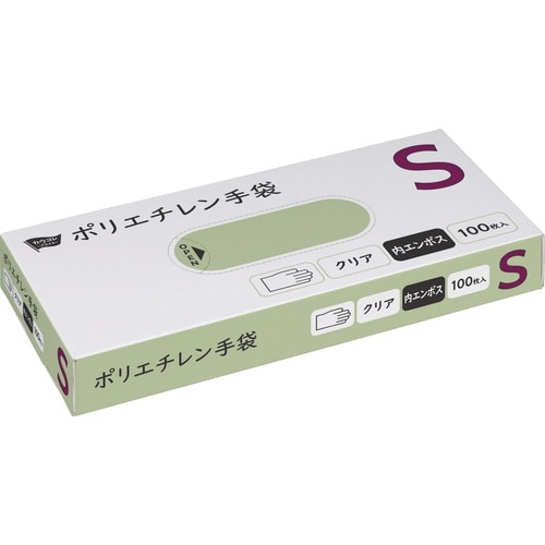 ポリエチレン手袋 内エンボスS100枚クリア