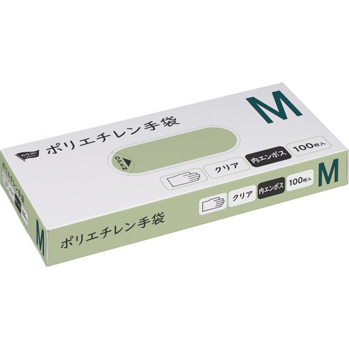 ポリエチレン手袋 内エンボスM100枚クリア