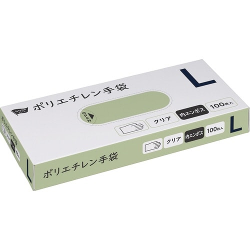 ポリエチレン手袋 内エンボスL100枚クリア