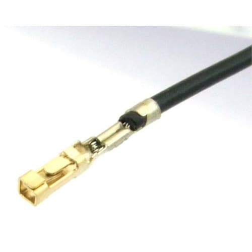 QI片端圧着済ワイヤー450mm黒 10