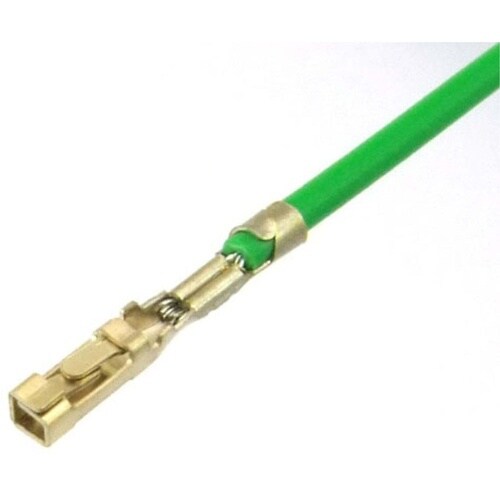 QI片端圧着済ワイヤー450mm緑 10