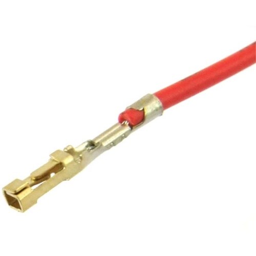 QI片端圧着済ワイヤー450mm赤 10