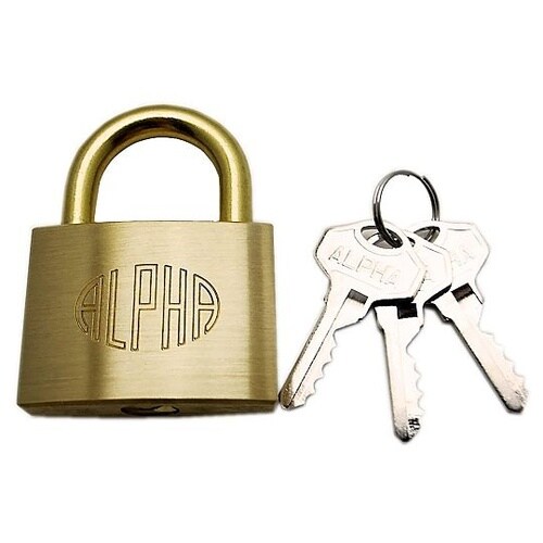 アルファ シリンダー南京錠 50mm 同