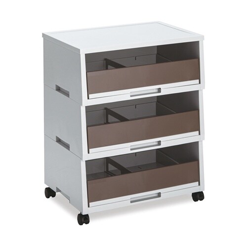 ペーパー分類ボックス 3段 ブラウン A