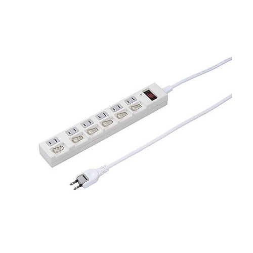 個別集中スイッチ付 節電タップ 6個口