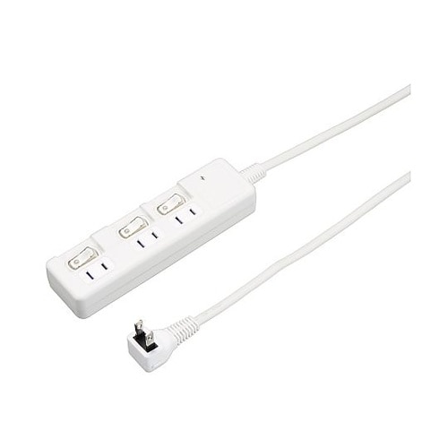 雷ガード付 3個口 節電タップ 5m ホ