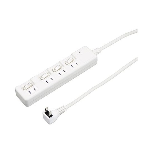 雷ガード付 4個口 節電タップ 5m ホ