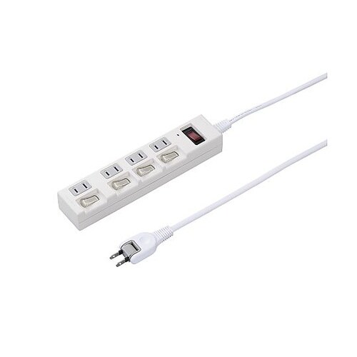 個別集中スイッチ付 節電タップ 4個口